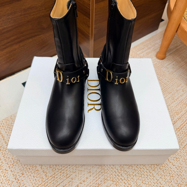 CD Bolt Ankle Boots Strap Black Leather 973983