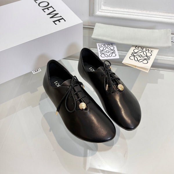 LW Pebble Lace-Up Shoes Black Nappa Sheepskin 984751