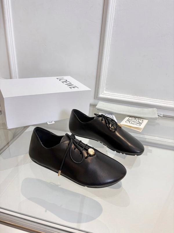 LW Pebble Lace-Up Shoes Black Nappa Sheepskin 984751
