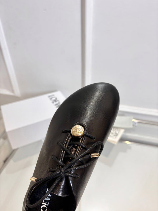 LW Pebble Lace-Up Shoes Black Nappa Sheepskin 984751