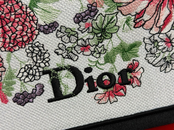 CD Book Tote With Strap Dior Hortensia Garden Embroidery Canvas 163495