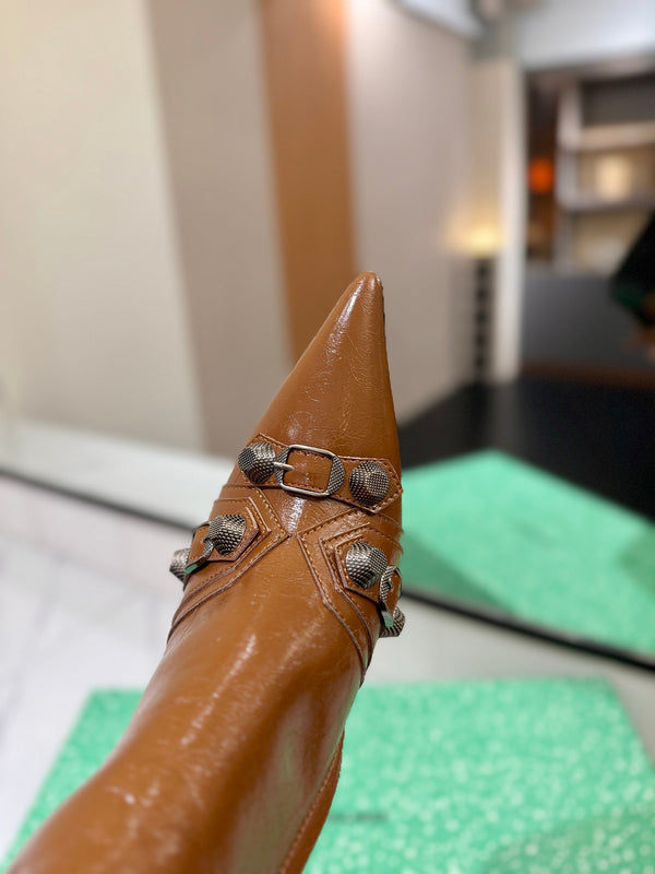 BLC Cagole Knee-High Boots 9.5cm Brown Leather 985497