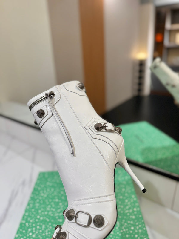 BLC Cagole Mid-Calf Boots 9.5cm White Leather 985486
