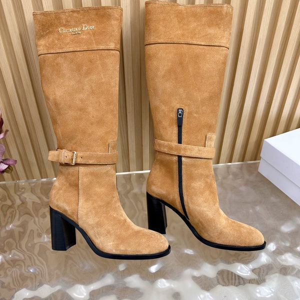 CD D-Town Heeled Knee-High Boots Light Brown Suede 955998