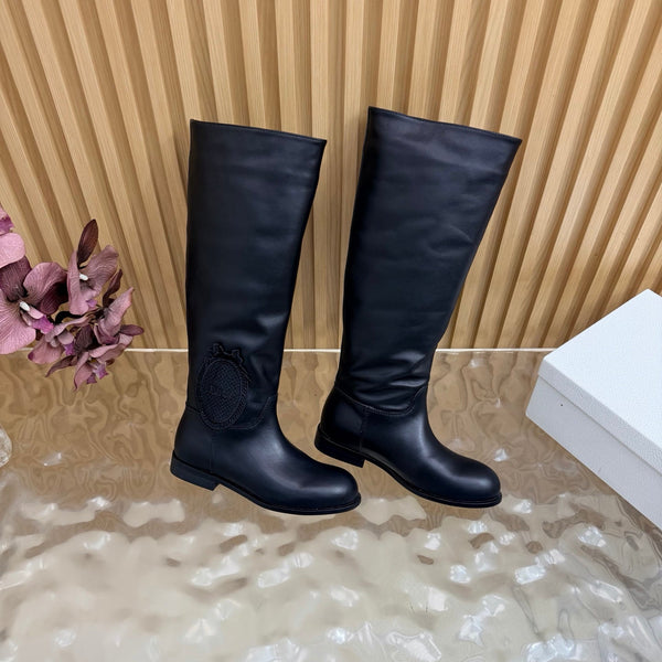 CD 26s Knee-High Boots Black Suede Leather 955992