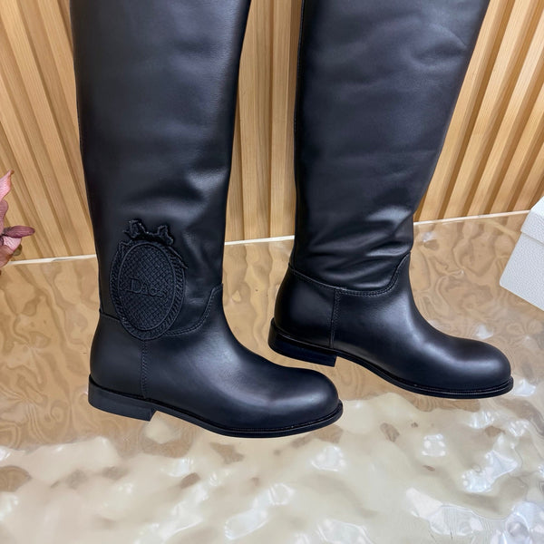 CD 26s Knee-High Boots Black Suede Leather 955992