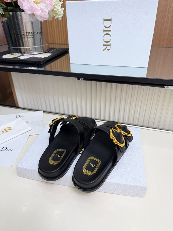 CD Médaillon Buckle Slide Black Leather 987051