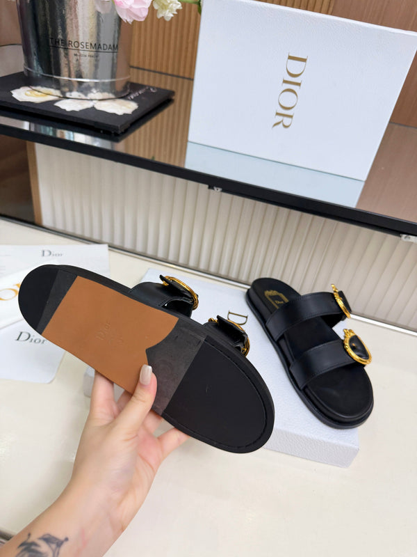 CD Médaillon Buckle Slide Black Leather 987051