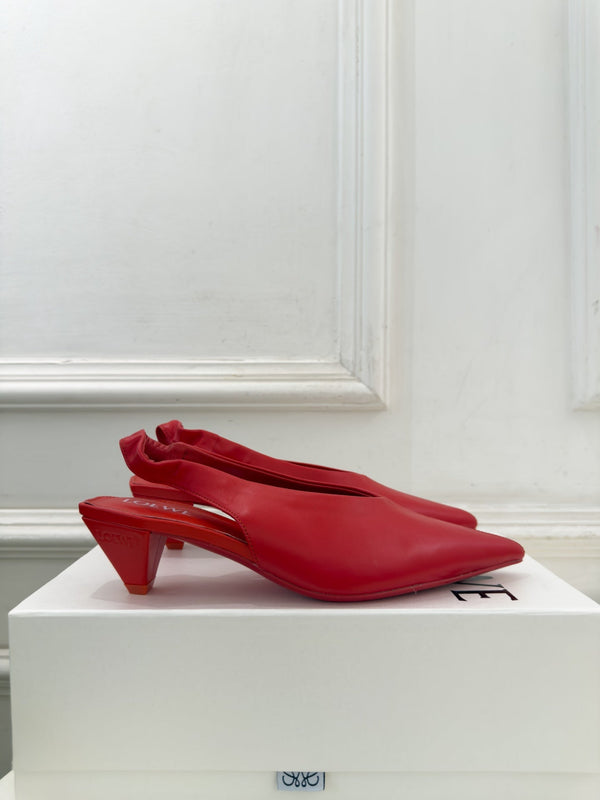 LW 26S Origami Slingback Pumps 4.5cm Red Leather 111584
