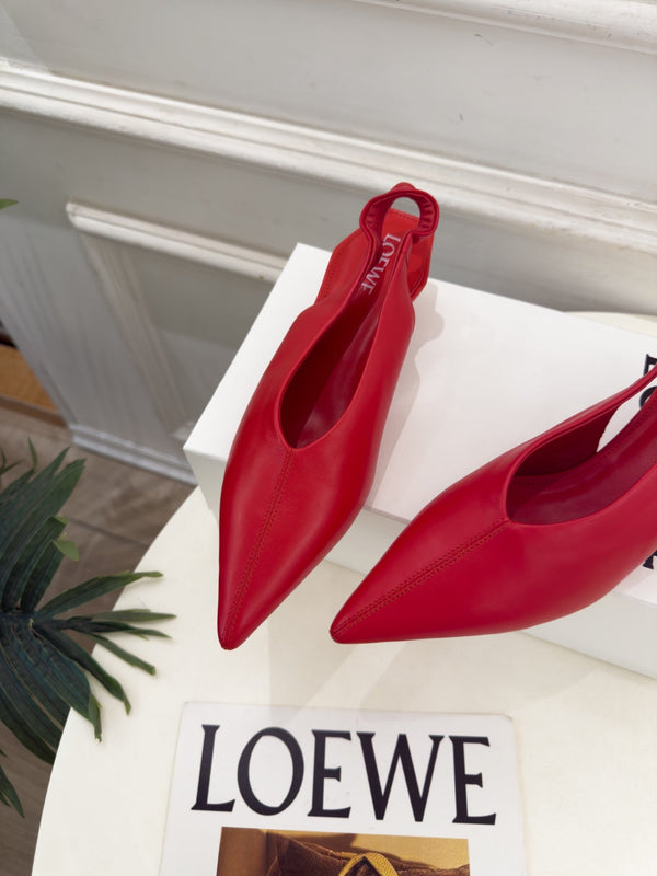 LW 26S Origami Slingback Pumps 4.5cm Red Leather 111584