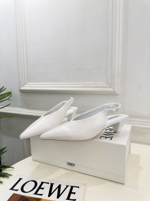 LW 26S Origami Slingback Pumps 4.5cm White Leather 111583