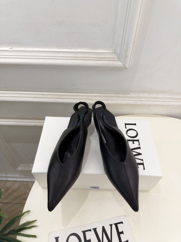 LW 26S Origami Slingback Pumps 4.5cm Black Leather 111582