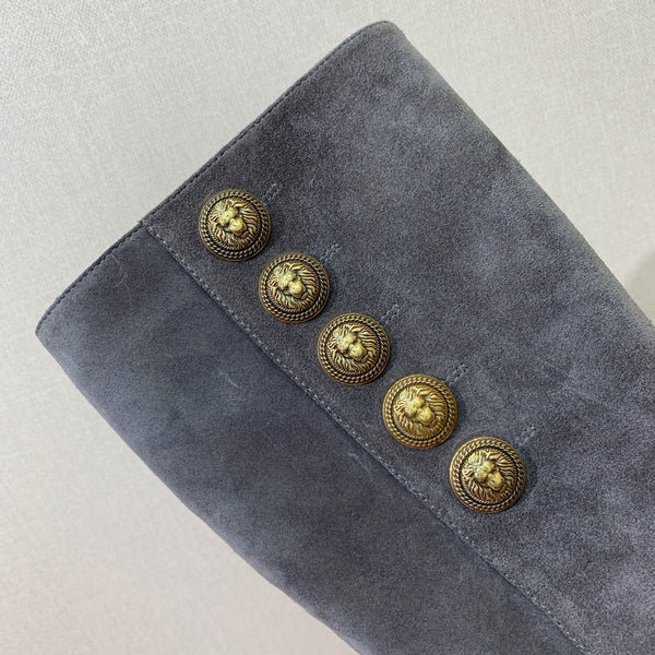 BM 26S Knee-High Platform Boots 11.5cm Grey Suede 111377
