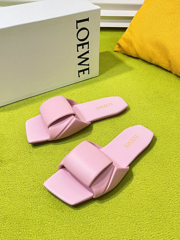 LW 26S Origami Slide Sandals Pink Leather 137668