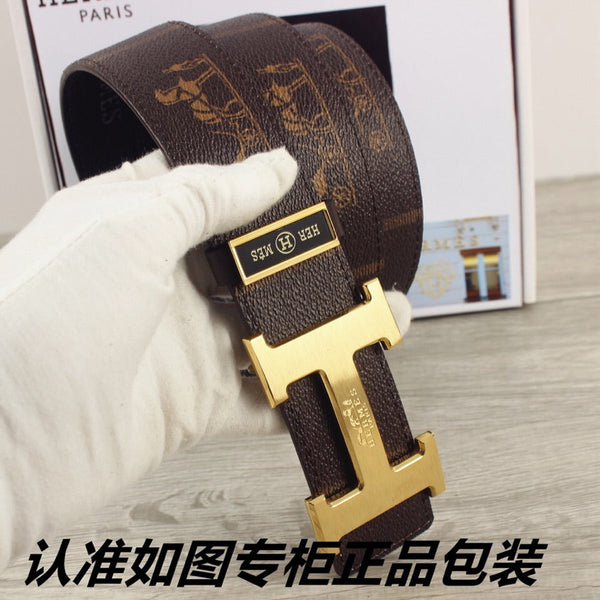 HM Constance Belt 38mm Brown Cowhide Gold Buckle 620195