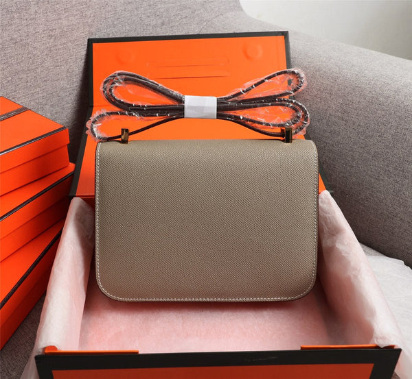 HM CONSTANCE BAGS 19 KHAKI EPSOM GOLD HARDWARE