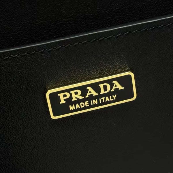 Prada Embleme Shoulder Bag Black Saffiano Leather