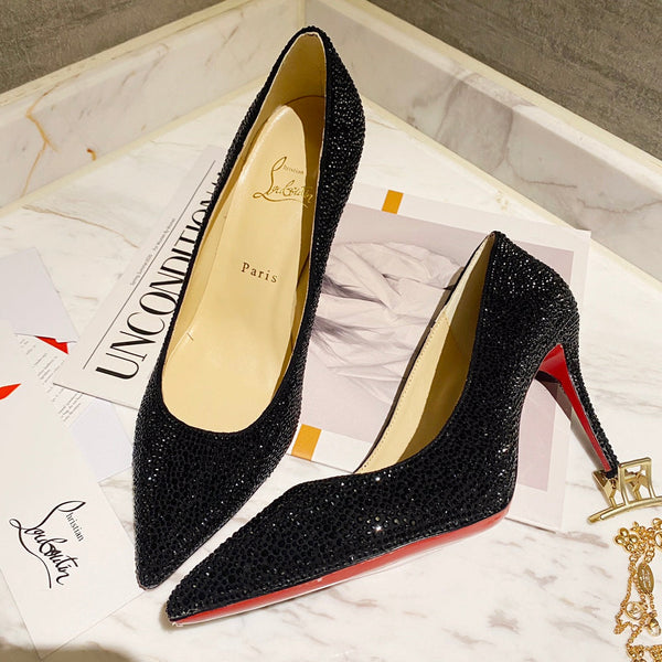 CL Pigalle Follies Pumps Crystal-embellished Black