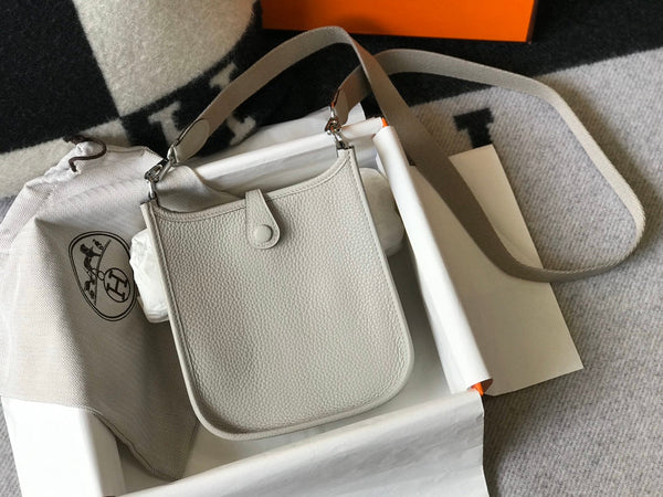 Mini Evelyne 18cm Light Grey Togo Silver Hardware