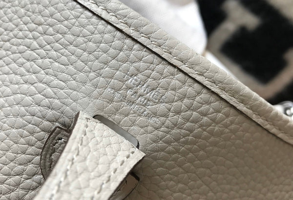Mini Evelyne 18cm Light Grey Togo Silver Hardware