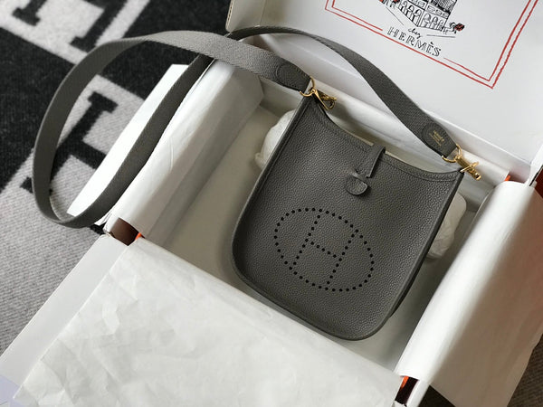 Mini Evelyne 18cm Dark Grey Togo Ghw