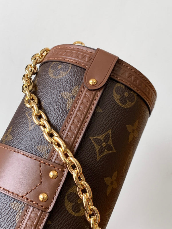 LV Papillon Trunk 19cm Brown Monogram Canvas & Cowhide GHW