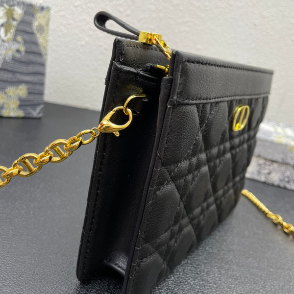 CARO POUCH 19 BAG IN BLACK CALFSKIN