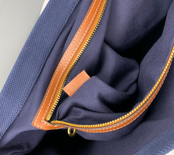 CL Cabas Tote 44cm Navy Blue Canvas 142095