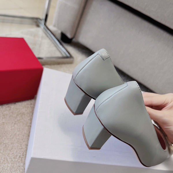 RV Trumpet Pumps 4.5cm Grey Cowhide