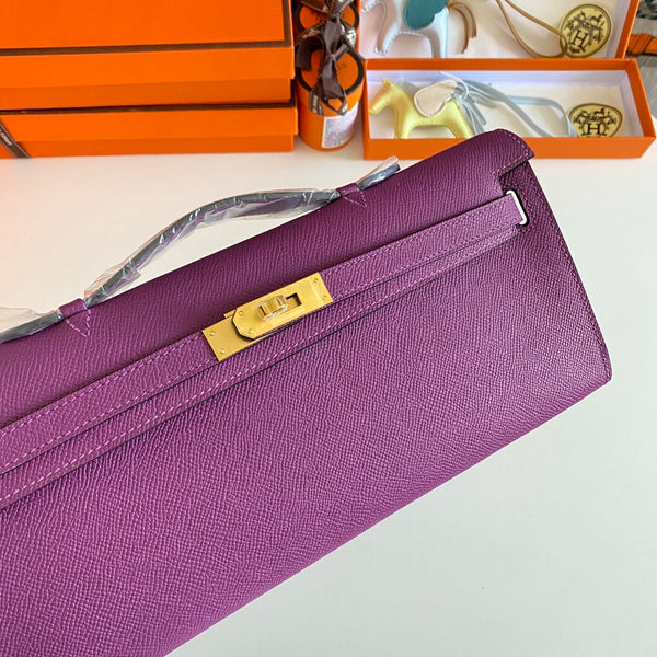 HM Kelly Cut 31 Violet Epsom Leather Gold Hardware 229037
