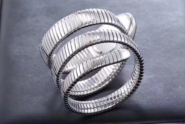 serpenti tubogas 35mm stainless steel diamond bezel double spiral