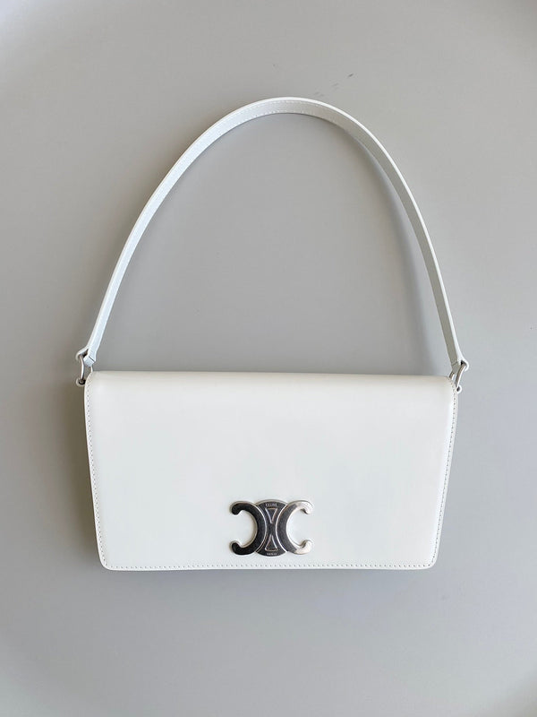 TRAPEZOID UNDERARM TRIPHOME 26 WHITE CALFSKIN