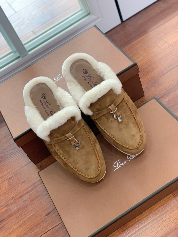 LP 26s Charms Walk Mules 2cm Camel Suede 110925
