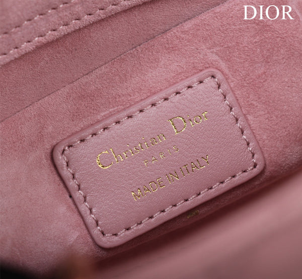 medium lady d-joy 26 antique pink lambskin
