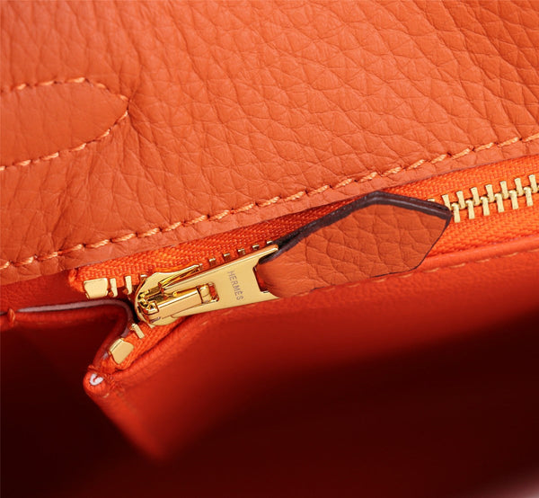 HM KELLY BAG 28 ORANGE TOGO GOLD HARDWARE