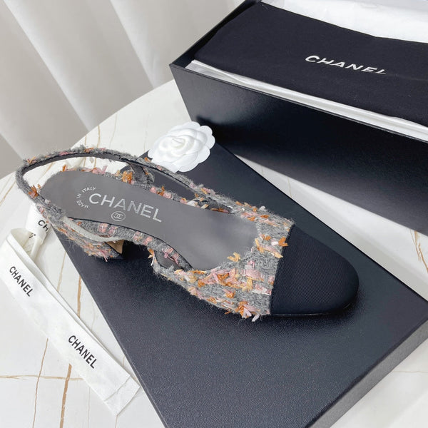 CC 26s High-Heel Slingbacks 65 Mm In Black Mix Grey Tweed