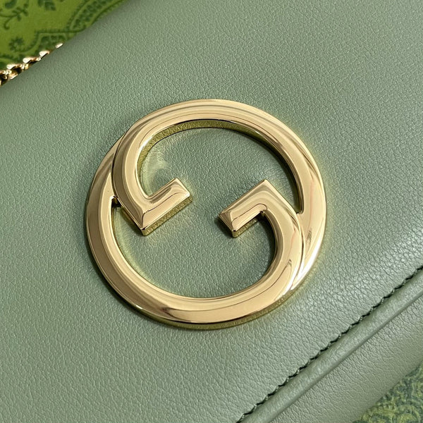 BLONDIE SHOULDER BAG 21 IN GREEN CALFSKIN GOLD HARDWARE
