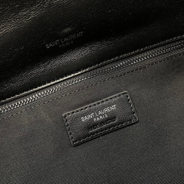 YSL Loulou Puffer Medium Bag 35cm Full Black Glossy Leather