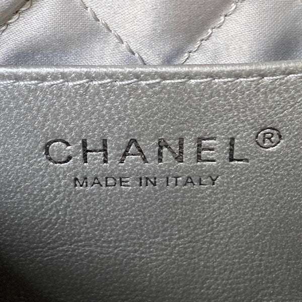CC 24S Hobo 22 Bag 20cm Silver Metalic Lambskin