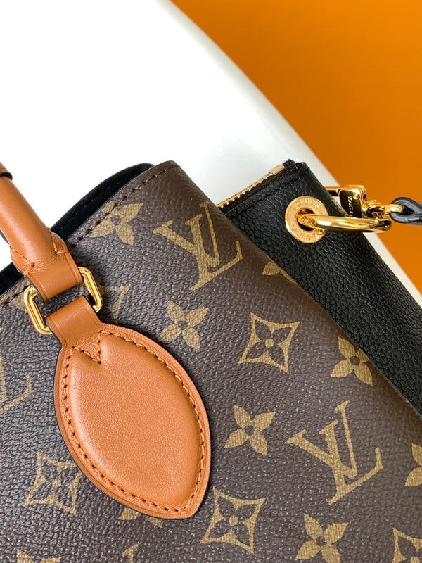 LV Opéra Handbag 36cm Brown Black Monogram Canvas & Cowhide GHW
