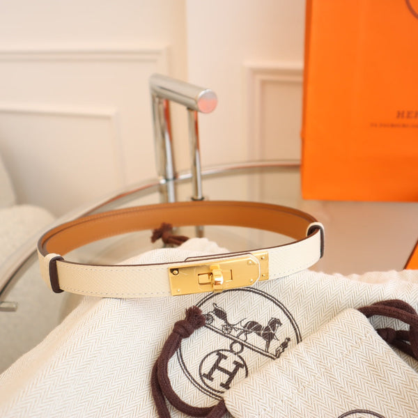 hm kelly belt 18mm cream epsom leather