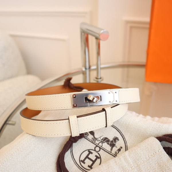 hm kelly belt 18mm cream epsom leather