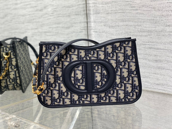 HOBO SIGNATURE 23 BAG IN BLACK BEIGE PATTERN LAMBSKIN