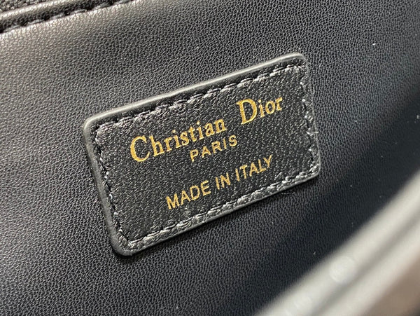 MY CD 24 TOP HANDLE BAG BLACK LAMBSKIN