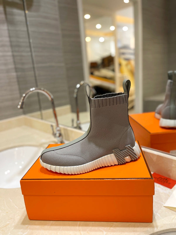 HM Fun Sneaker In Grey Mesh Fabric And Lambskin 983002
