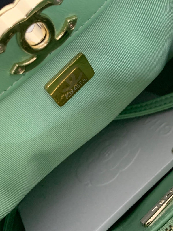 CC 31 Mini Shopping Bag 23cm Mint Green Calfskin