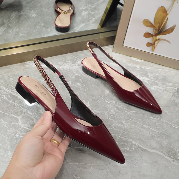 GG Signoria Slingback Flat red wine