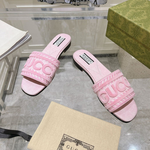 GG Interlocking double G hollow slippers PInk Rose