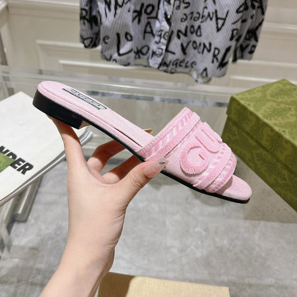 GG Interlocking double G hollow slippers PInk Rose