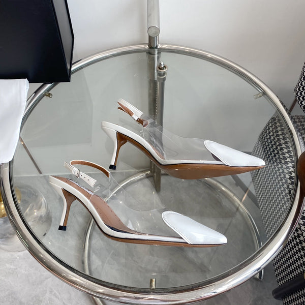 alaia slingbacks 60 optic white heart lambskin